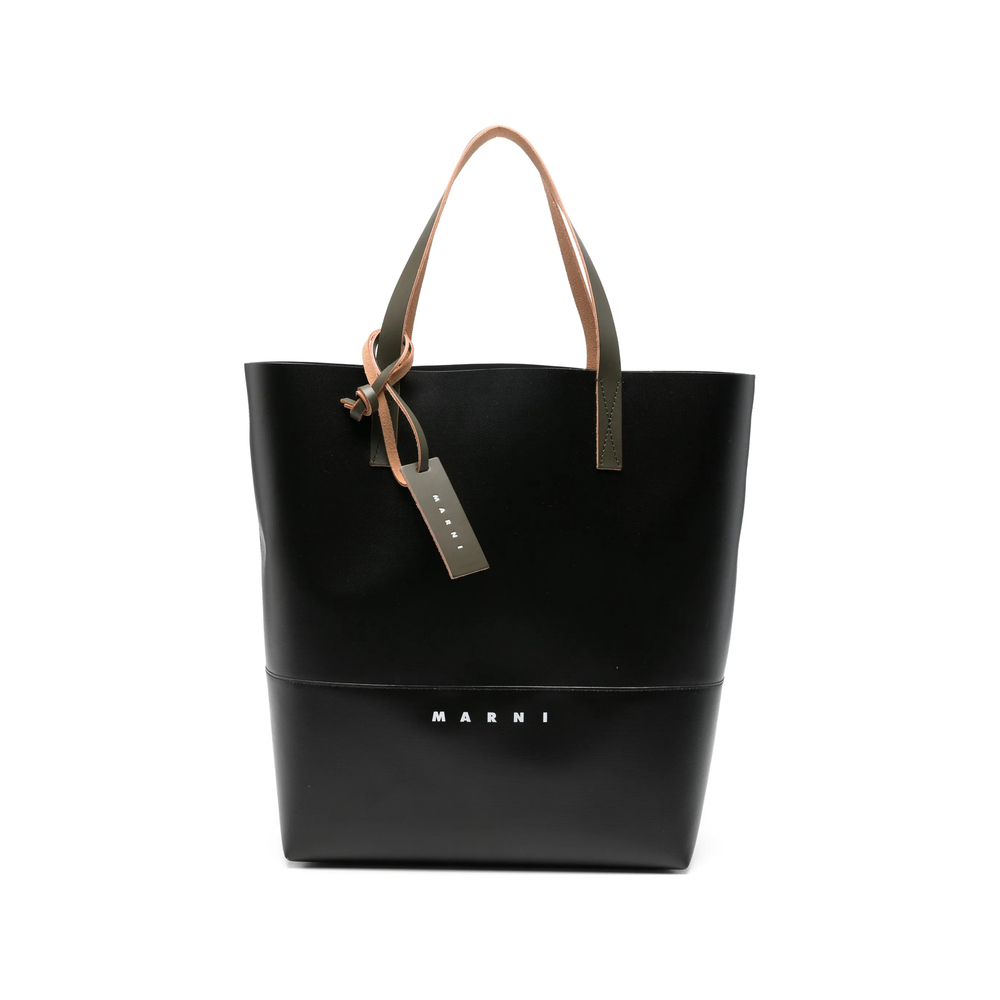 Marni Black Open Shopper With Marni Tag