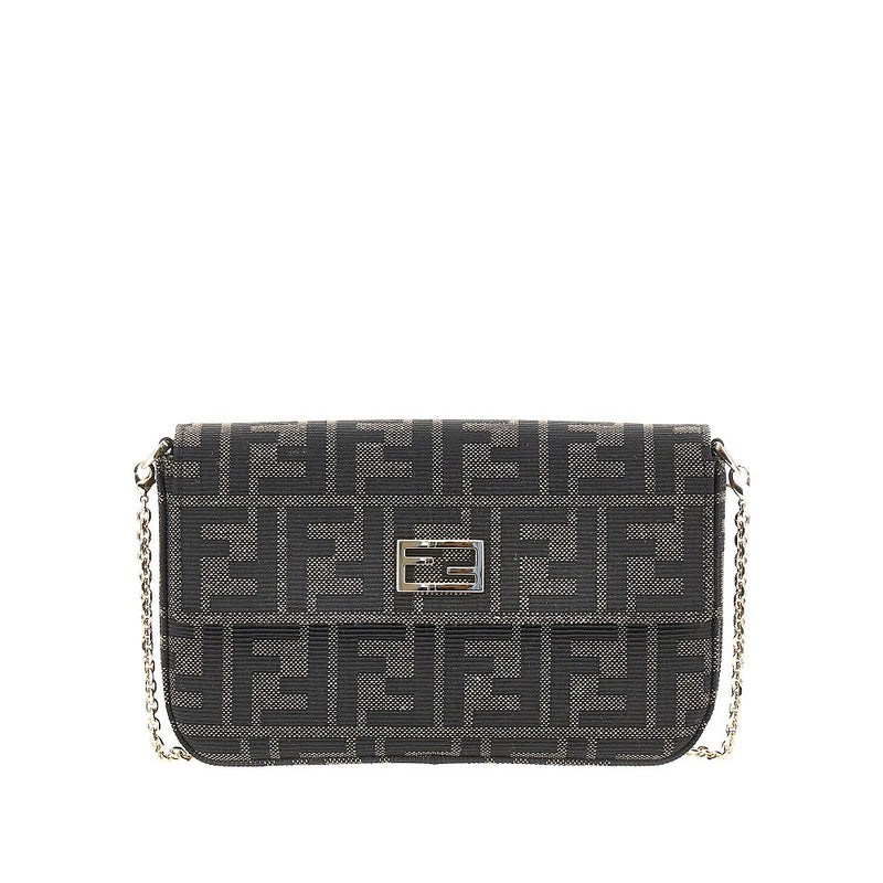 Clutch 'Tube' in tessuto jacquard FF Zucca