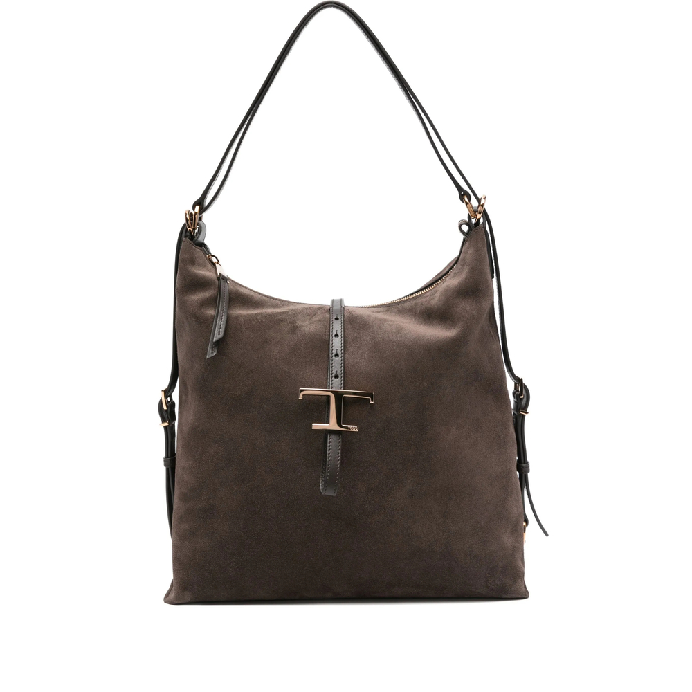 Tod's T Timeless Shoulder Bag In Suede Medium