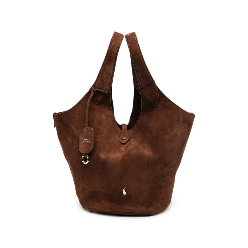 Ralph Lauren Logo-embroidered Suede Tote Bag