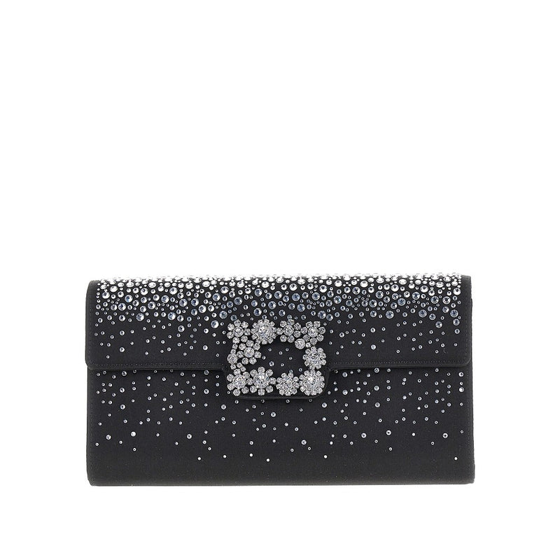 Pochette 'Efflorescence' in raso con strass