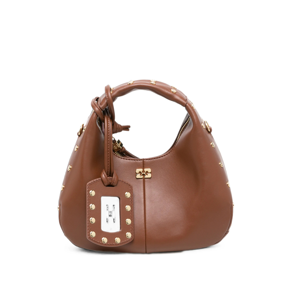 Ganni Mini Hobo Stud-embellished Tote Bag