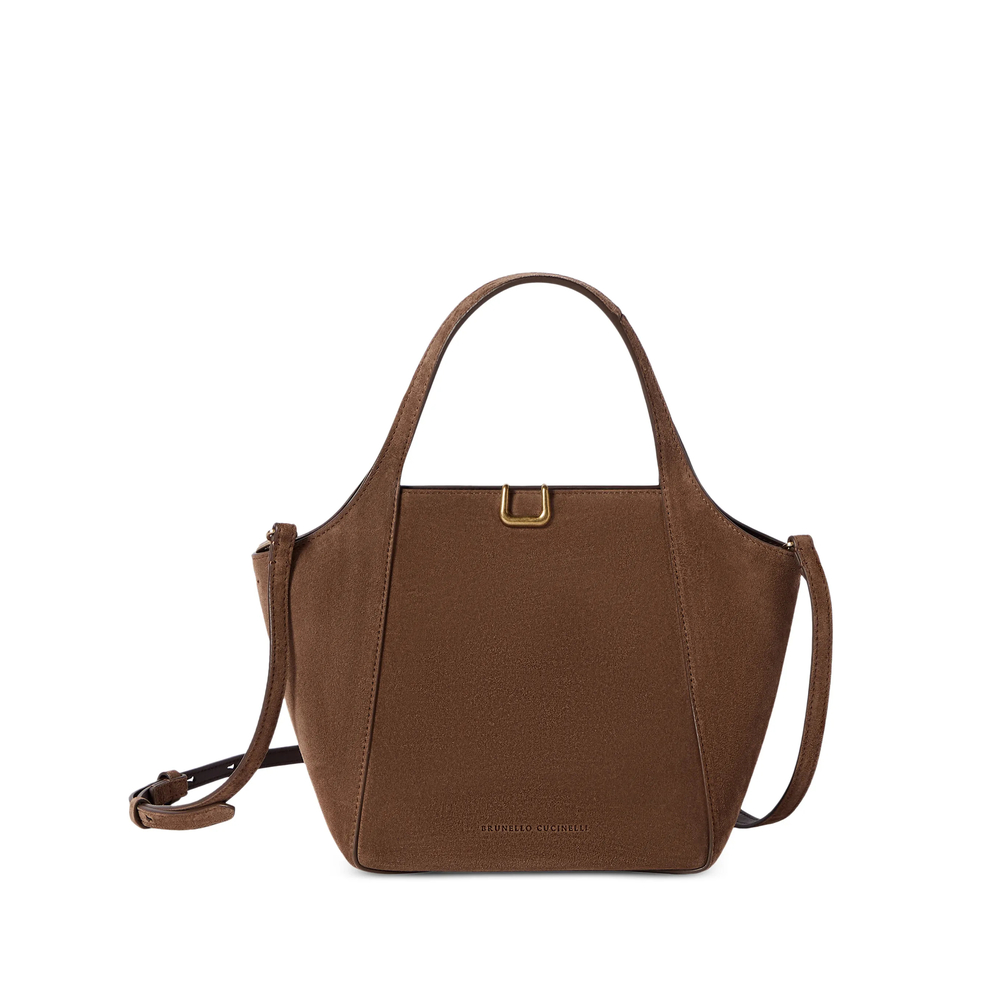 Brunello Cucinelli Sartorial Small Bucket Bag In Suede