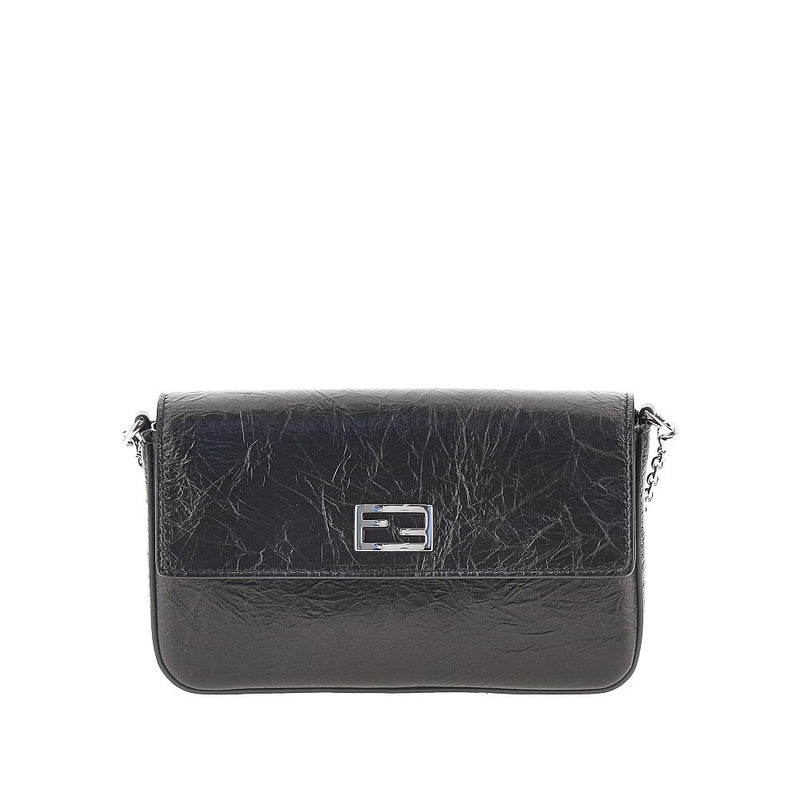 Clutch 'Tube' in pelle craquelé