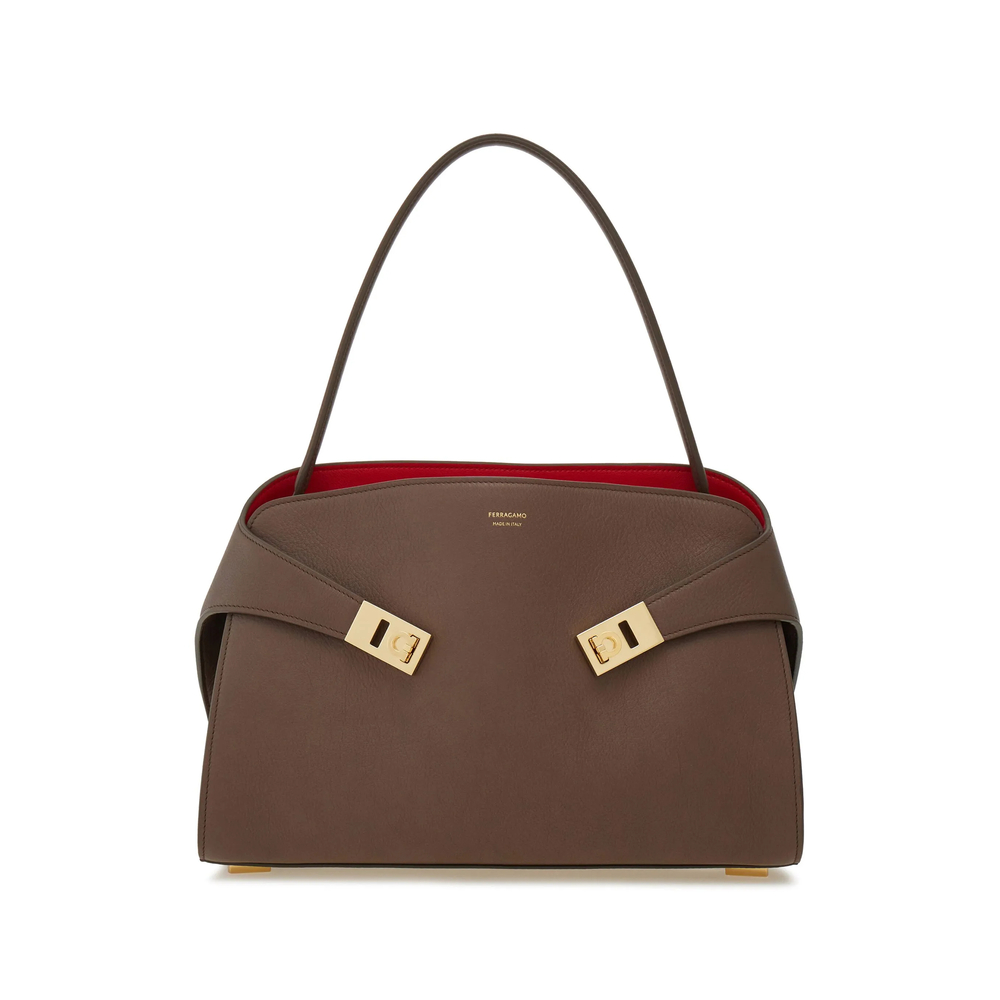Ferragamo Hug Soft Bicolor Shoulder Bag M