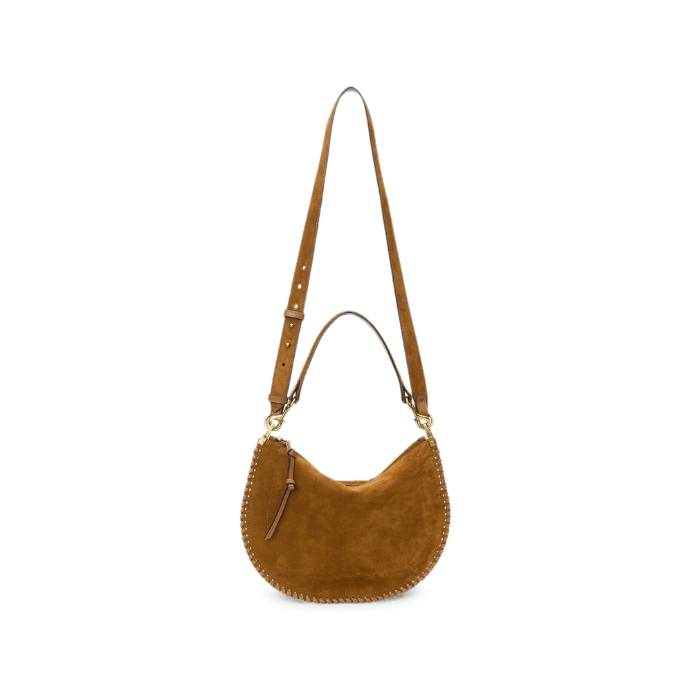 Isabel Marant Oskan Soft Zipped Bag In Braided Suede Calfskin Leather