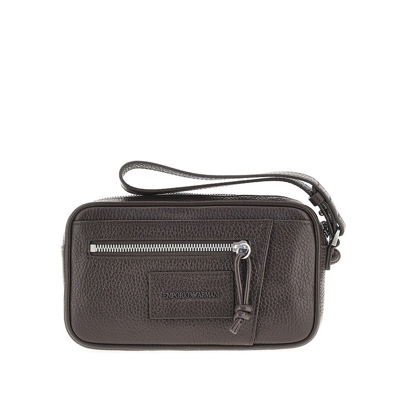Pouch in pelle martellata