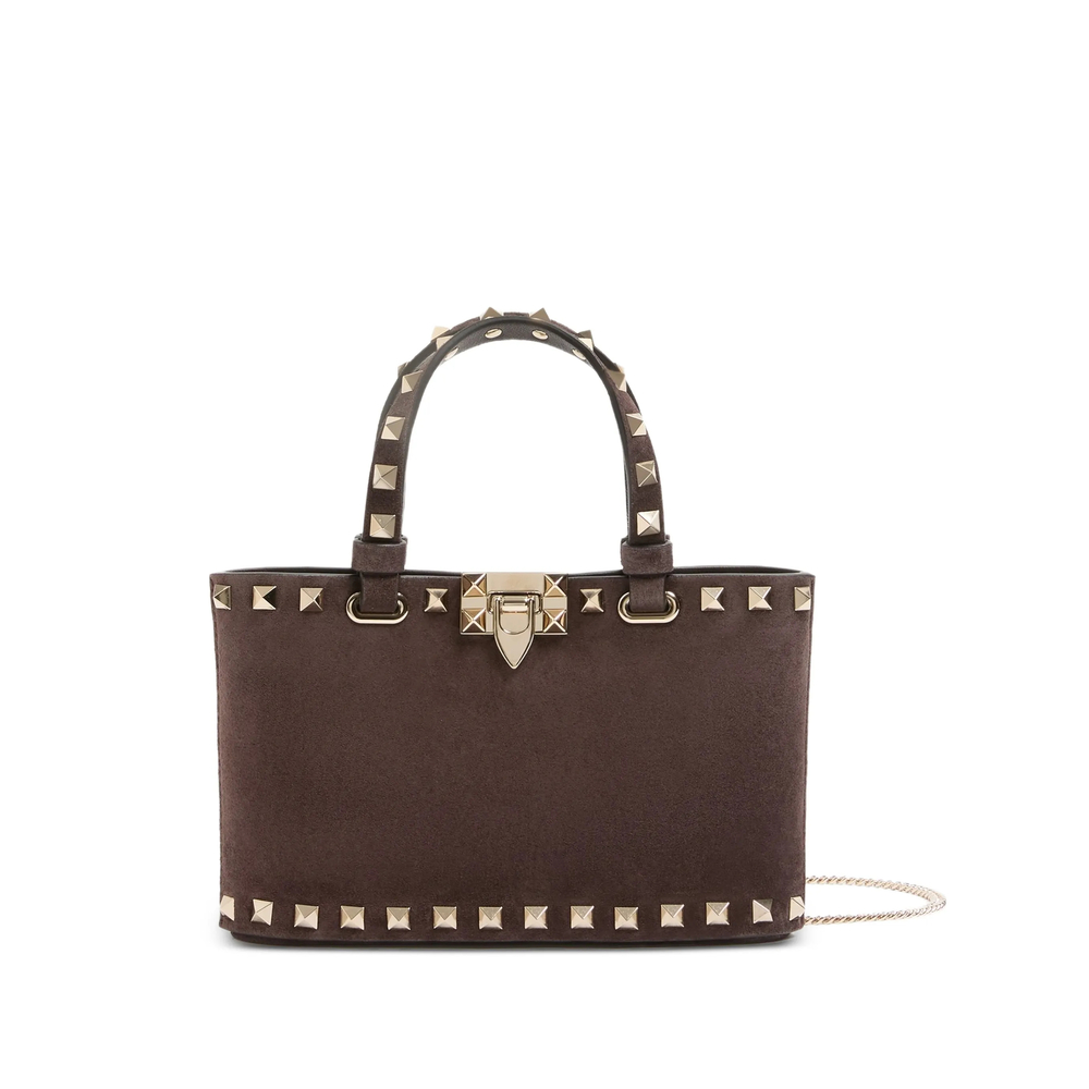 Valentino Garavani Rockstud Mini Suede Shopping Bag