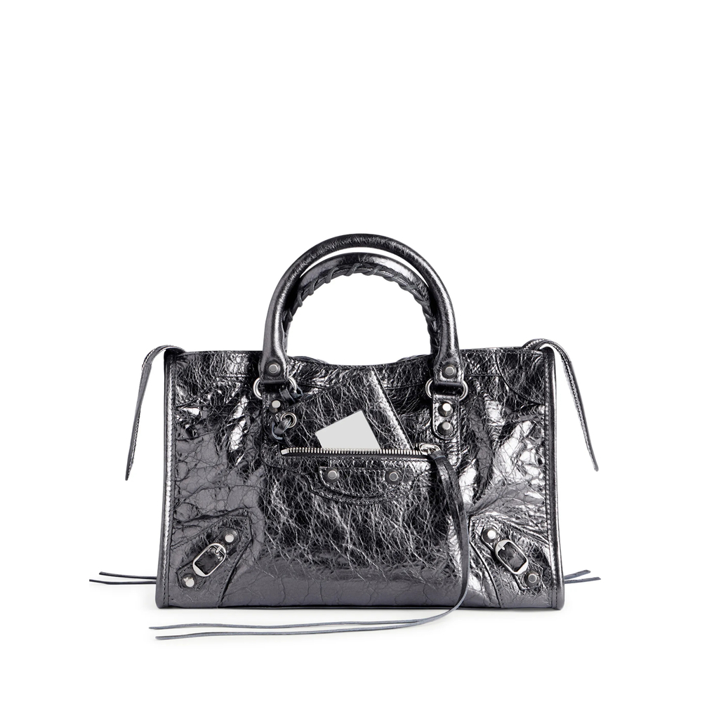 Balenciaga Small Le City Metallic Leather Tote Bag