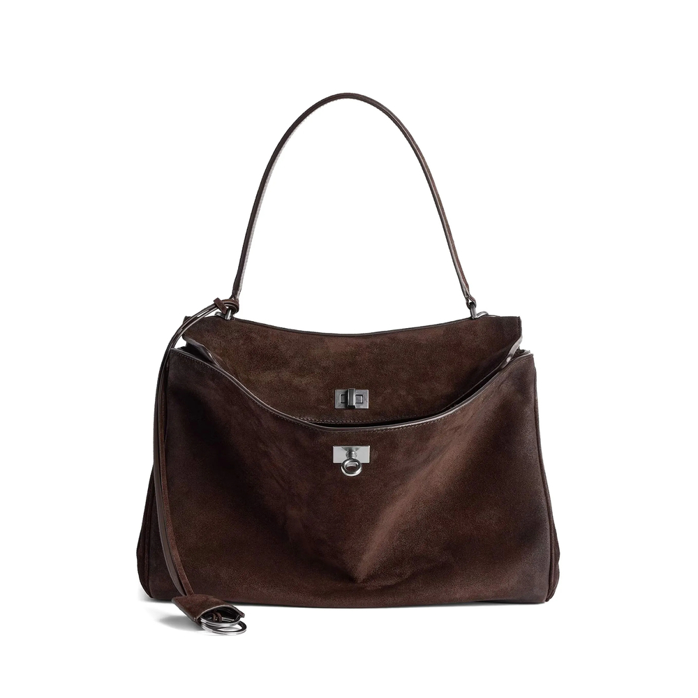 Balenciaga Rodeo Handbag Medium In Light Espresso