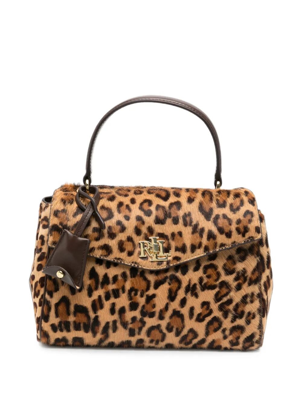 LAUREN RALPH LAUREN Satchel Bag Leopard Print "Farrh"