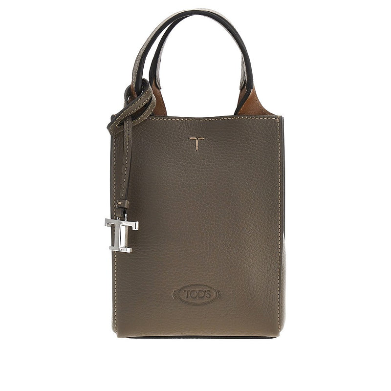 Micro tote bag in pelle martellata