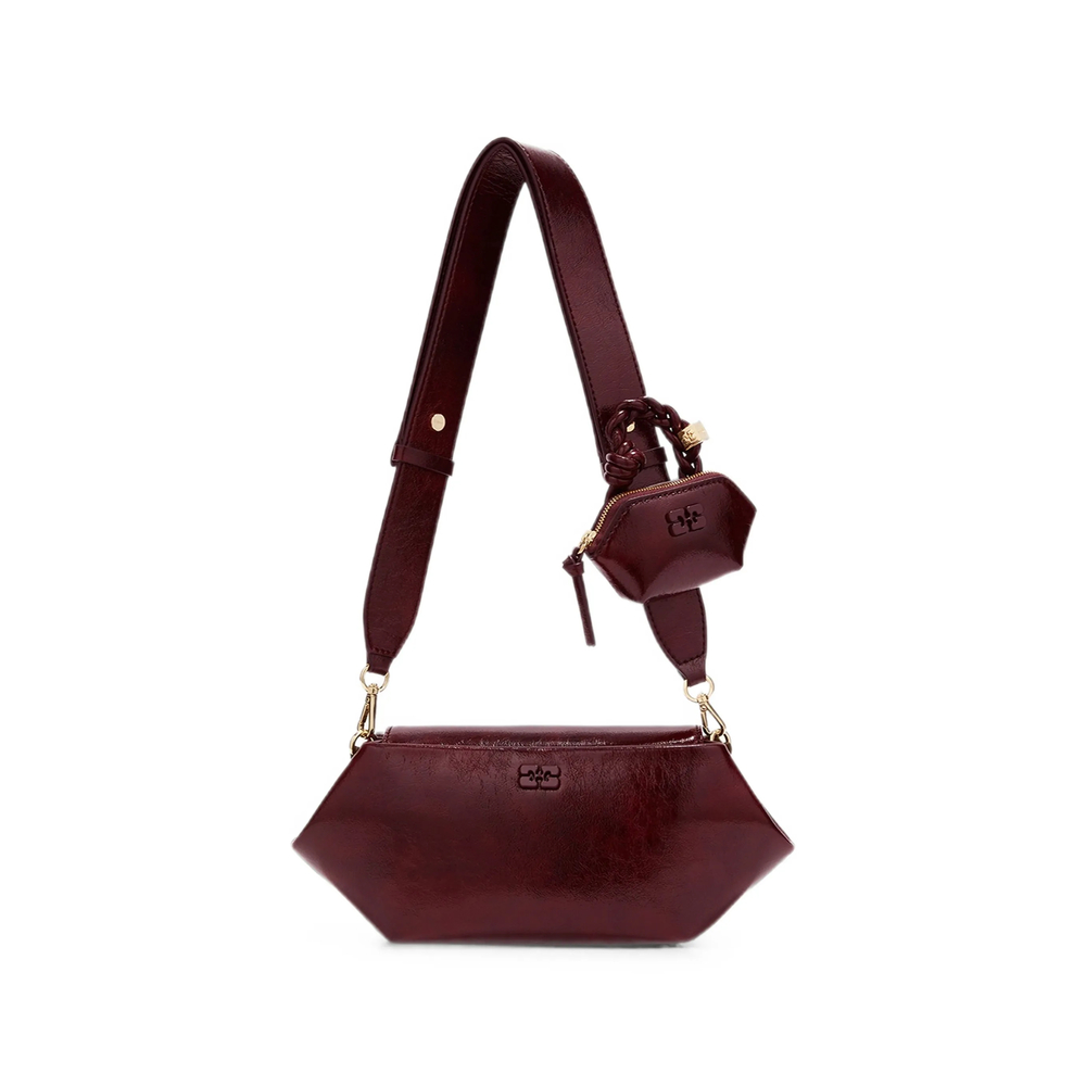 Ganni Bou Bag East/west Shine In Red