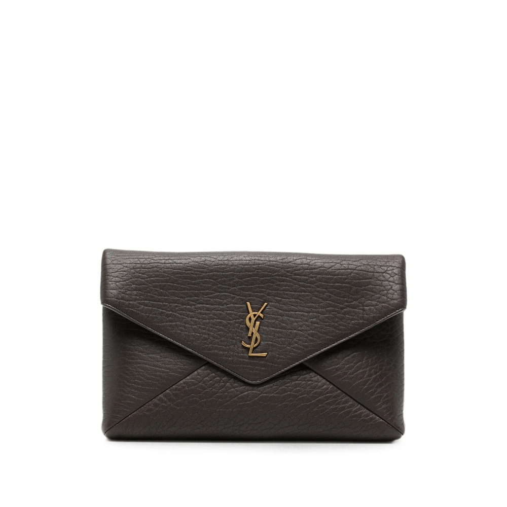 Saint Laurent Cassandre Large Envelope Pouch In Lambskin