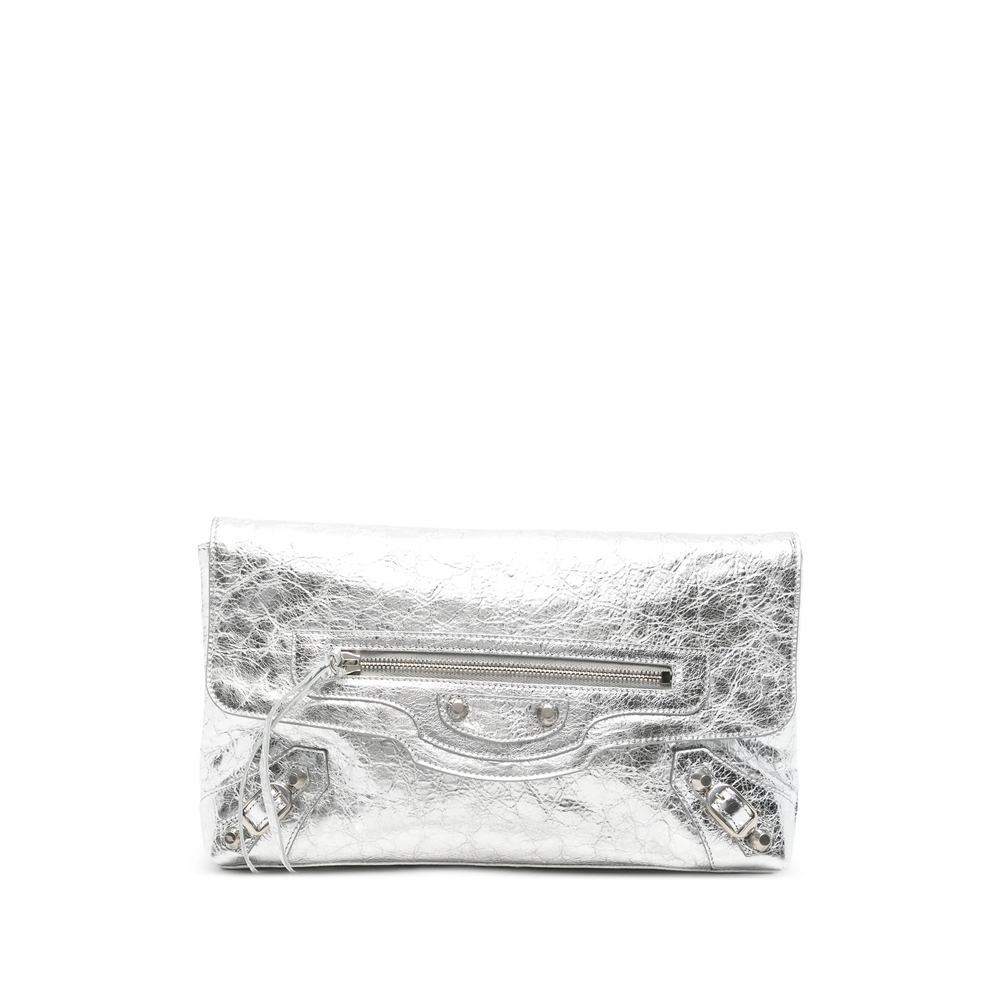 Balenciaga Le Cagole Metallic Clutch Bag
