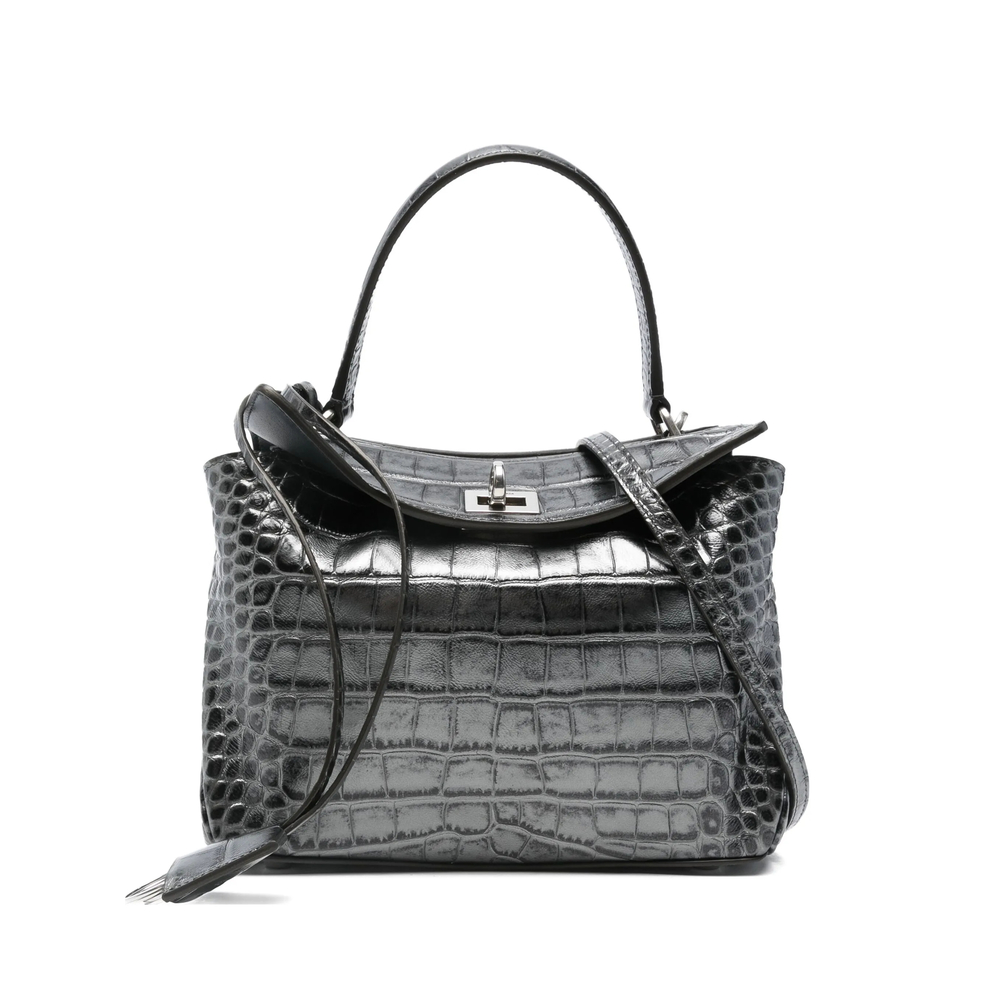 Balenciaga Embossed Croc Rodeo Tote Bag