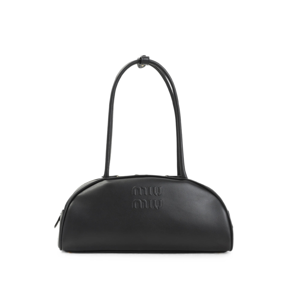 Miu Miu Logo-embossed Leather Tote Bag