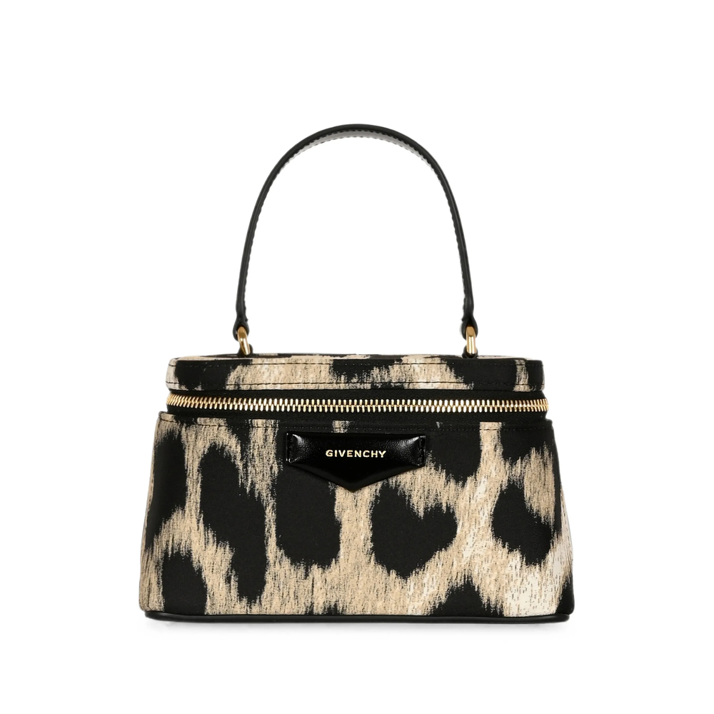 Givenchy Antigona Vanity Bag In Leopard Jacquard With Chain
