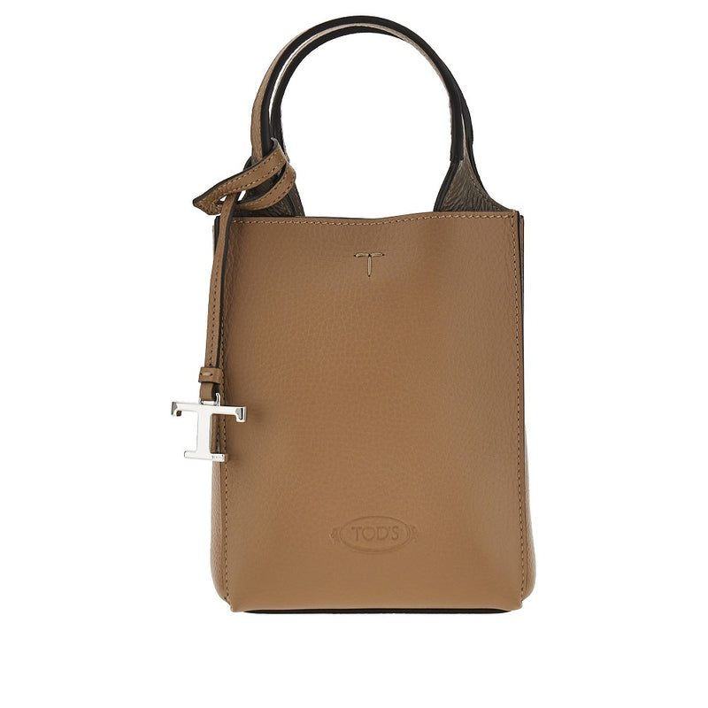 Micro tote bag in pelle martellata