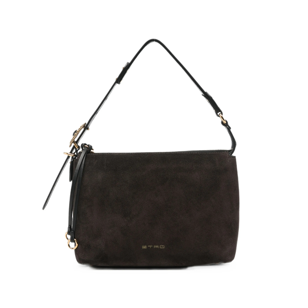 Etro Logo-plaque Suede Shoulder Bag