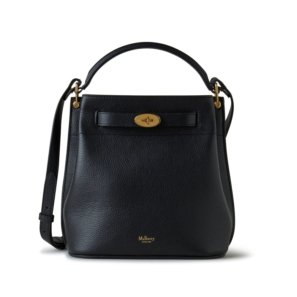 Mulberry Islington Bucket Bag In Black Small Classic Grain