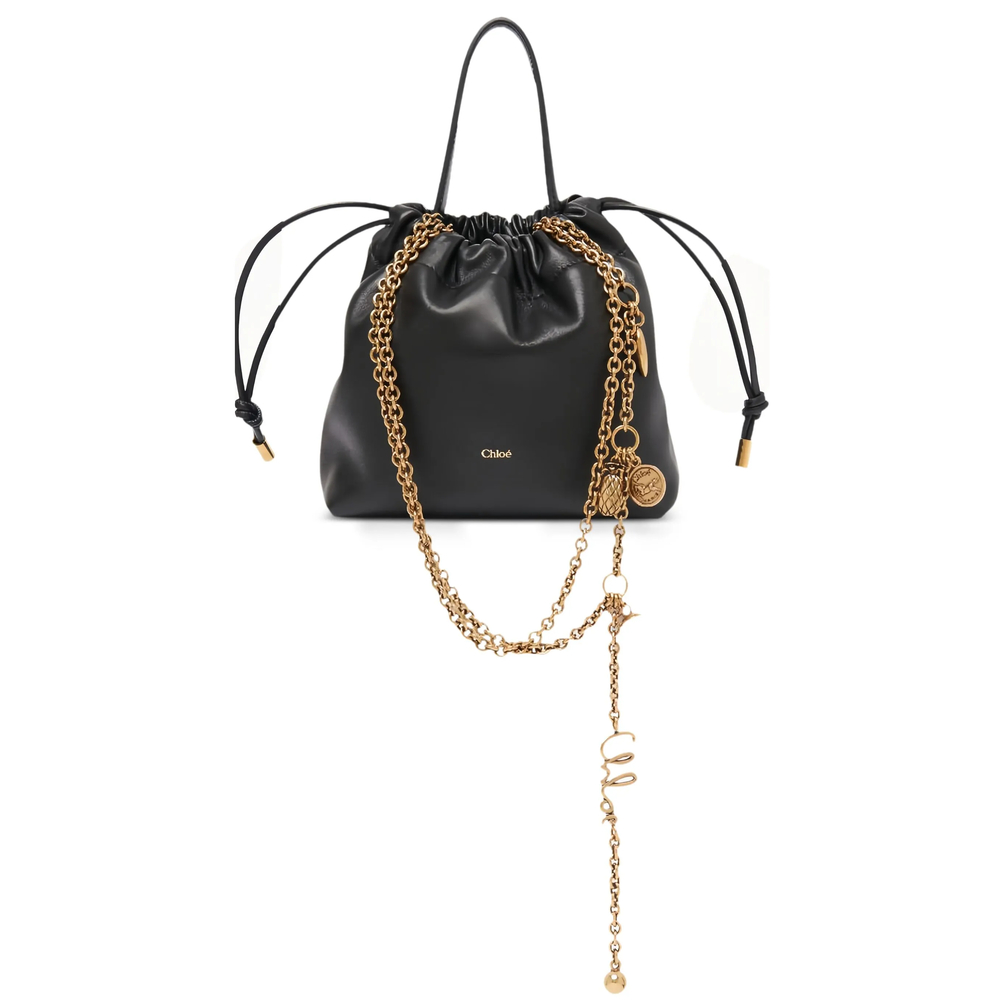 Chloé Mini Charm-embellished Leather Bucket Bag