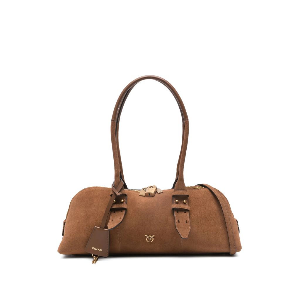 Pinko Escape Bag Horizontal Large Shoulder Bag In Suede