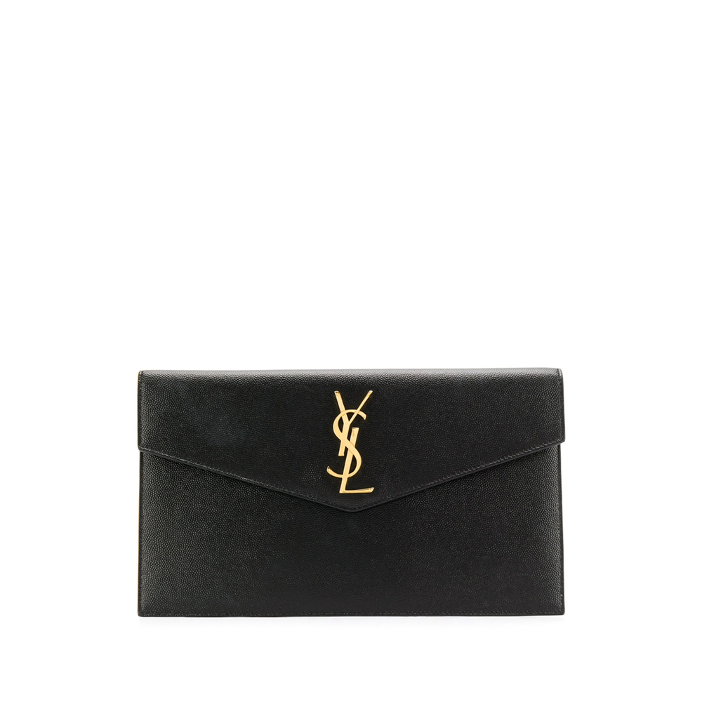 Saint Laurent Medium Uptown Logo-plaque Clutch Bag