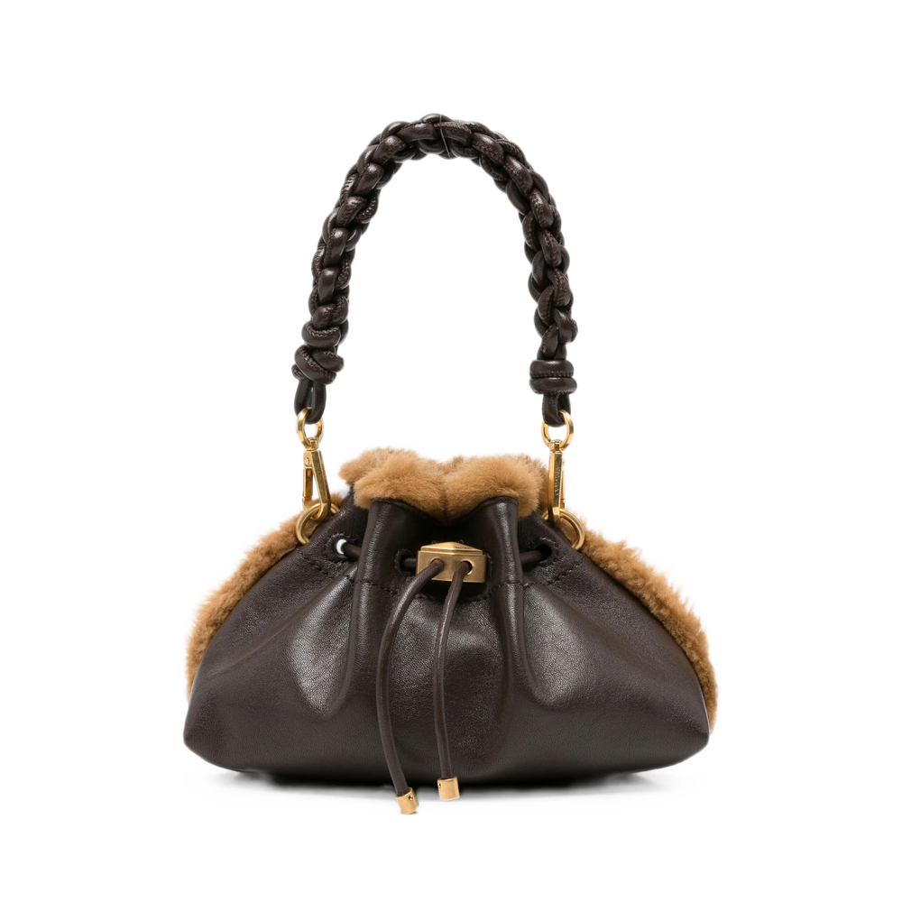Jimmy Choo Cinch Shearling-trim Shoulder Bag