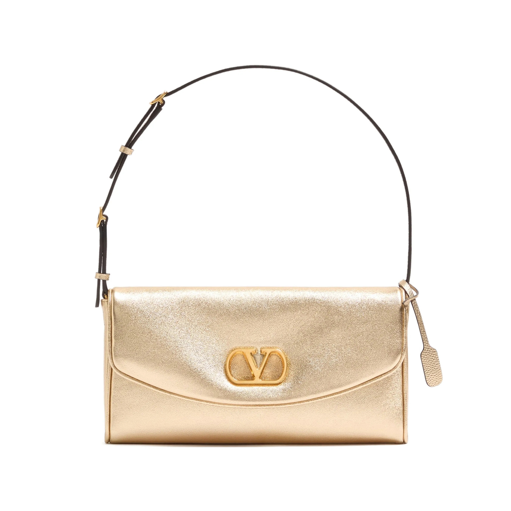 Valentino Garavani Devain Small Shoulder Bag In Laminated Nappa Leather