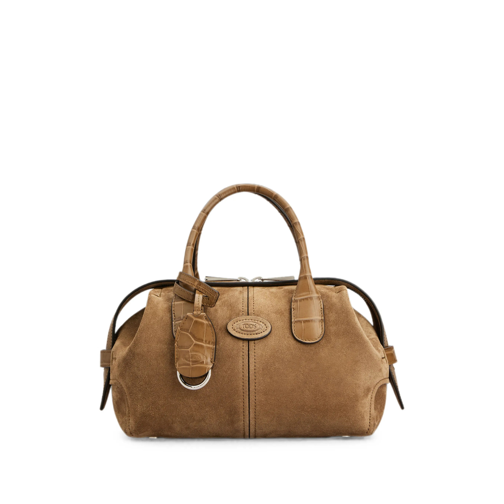 Tod's Croc-effect Panelled Suede Tote Bag
