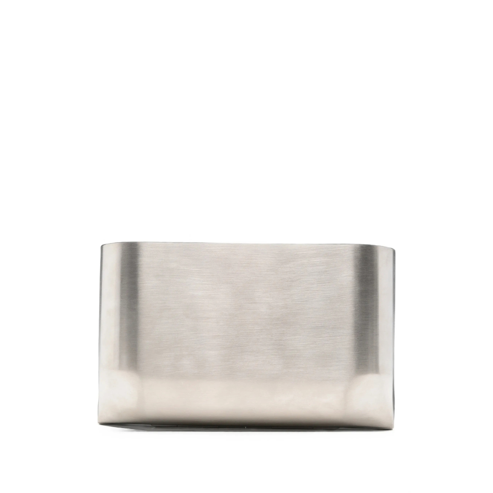Rick Owens Tower Large Prong Clutch In Palladio Thermoplastic And Waxy Lamb