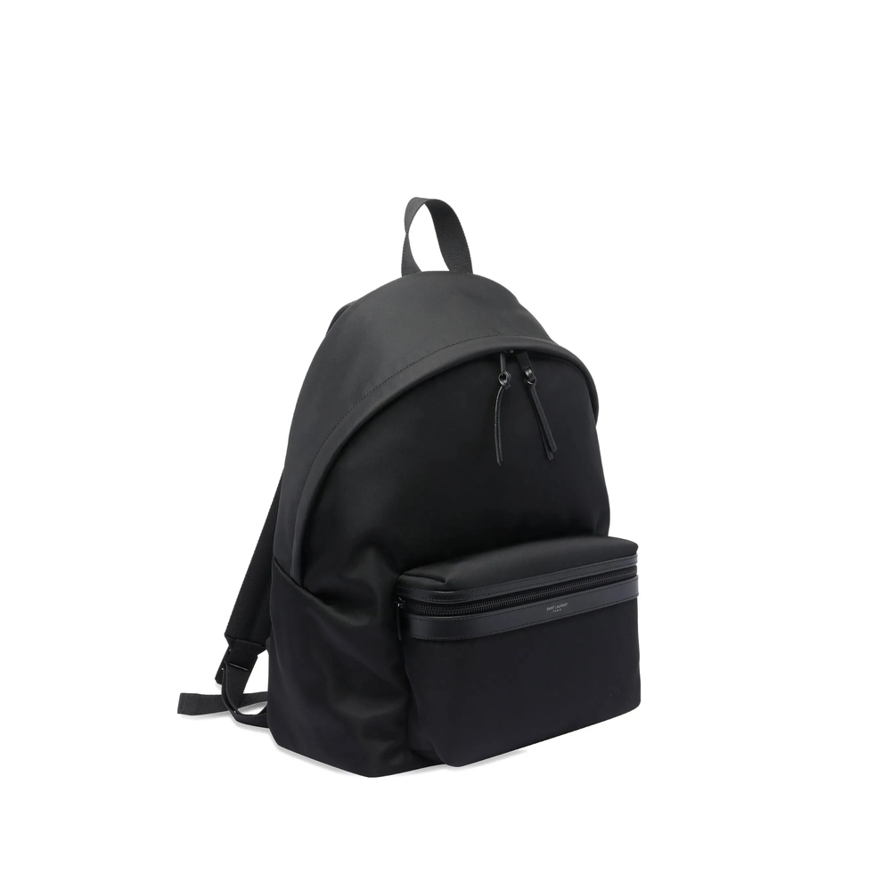 Saint Laurent City Backpack In ECONYL, Smooth Leather And Nylon