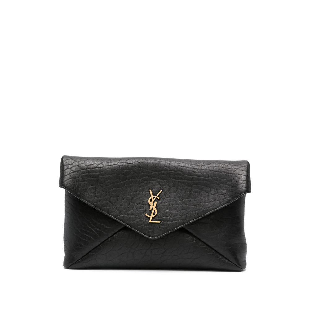 Saint Laurent Cassandre Large Envelope Pouch In Lambskin