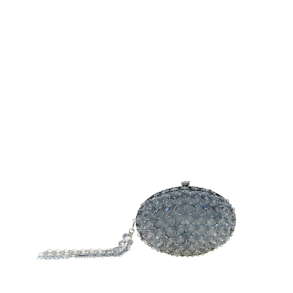Self-portrait Oval Crystal Chain Clutch Bag