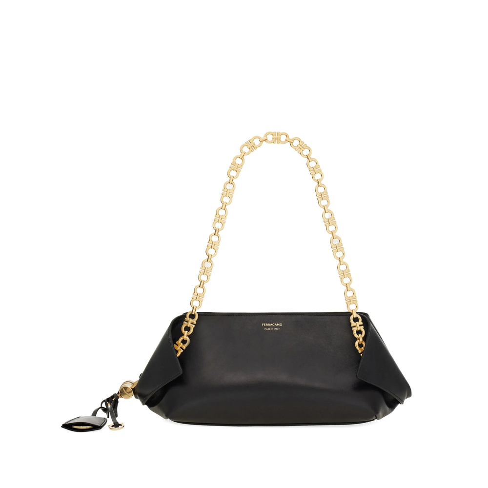 Ferragamo Gancini Chain Folded Shoulder Bag (S)