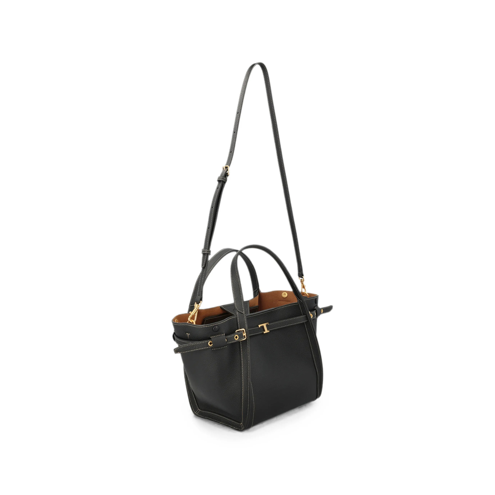 Tod's T Signature Shopping Bag In Leather Mini