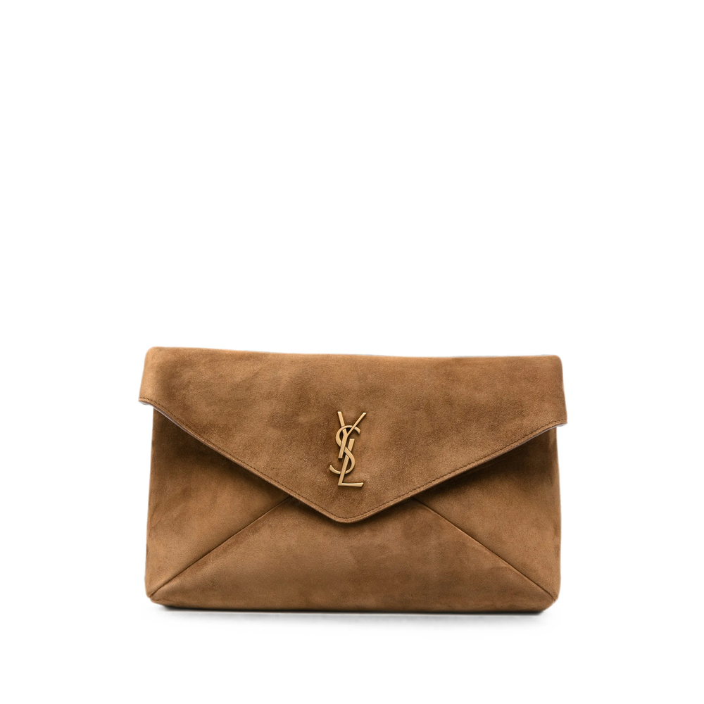 Saint Laurent Cassandre Large Envelope Pouch In Suede