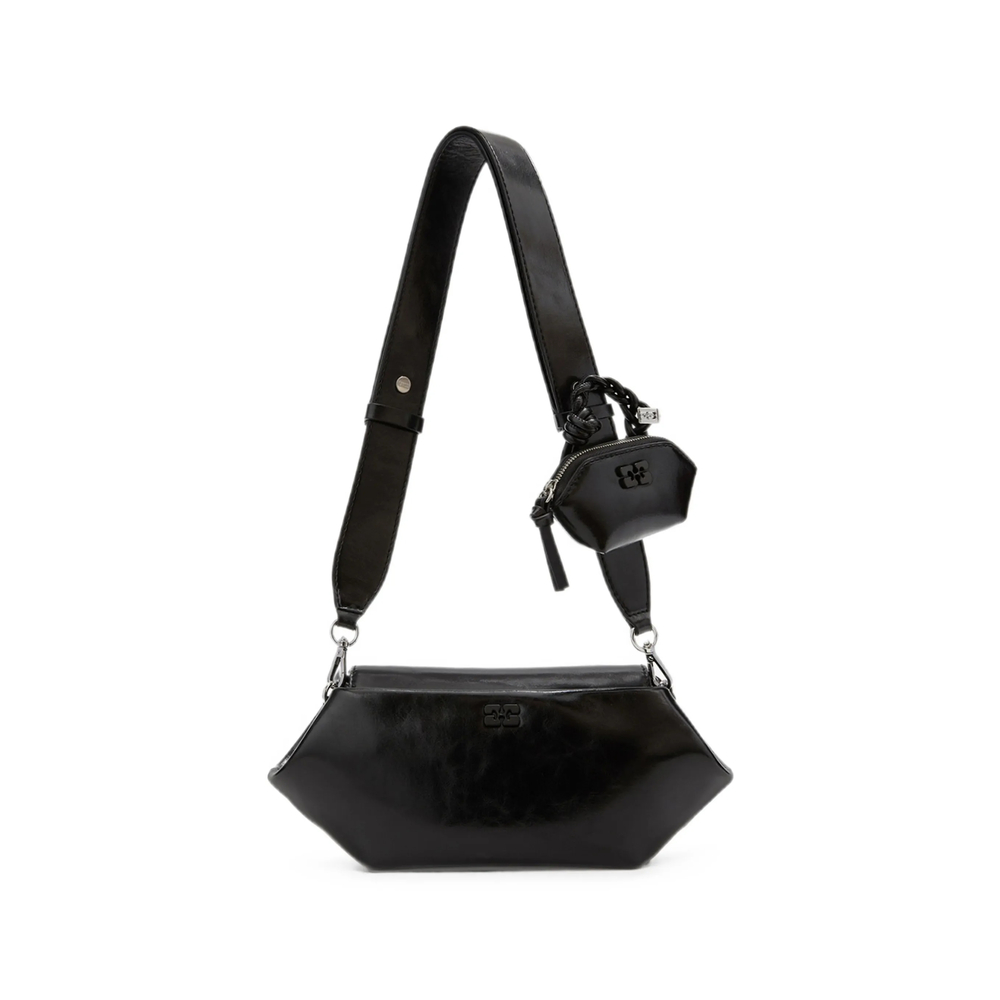 Ganni Bou Bag East/West Shine In Black