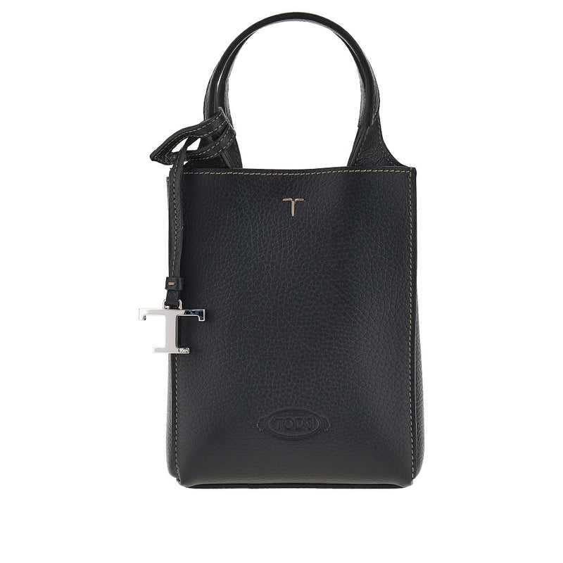 Micro tote bag in pelle martellata