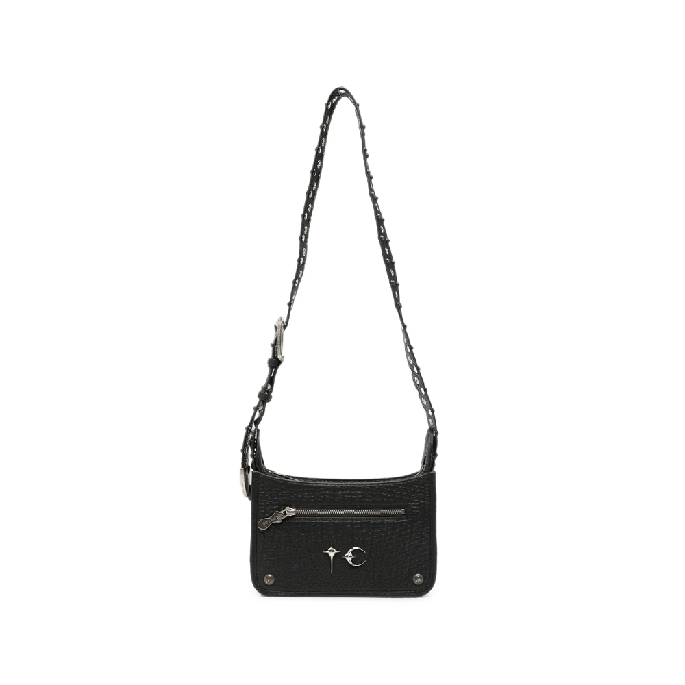 Thug Club Studded Leather Messenger Bag