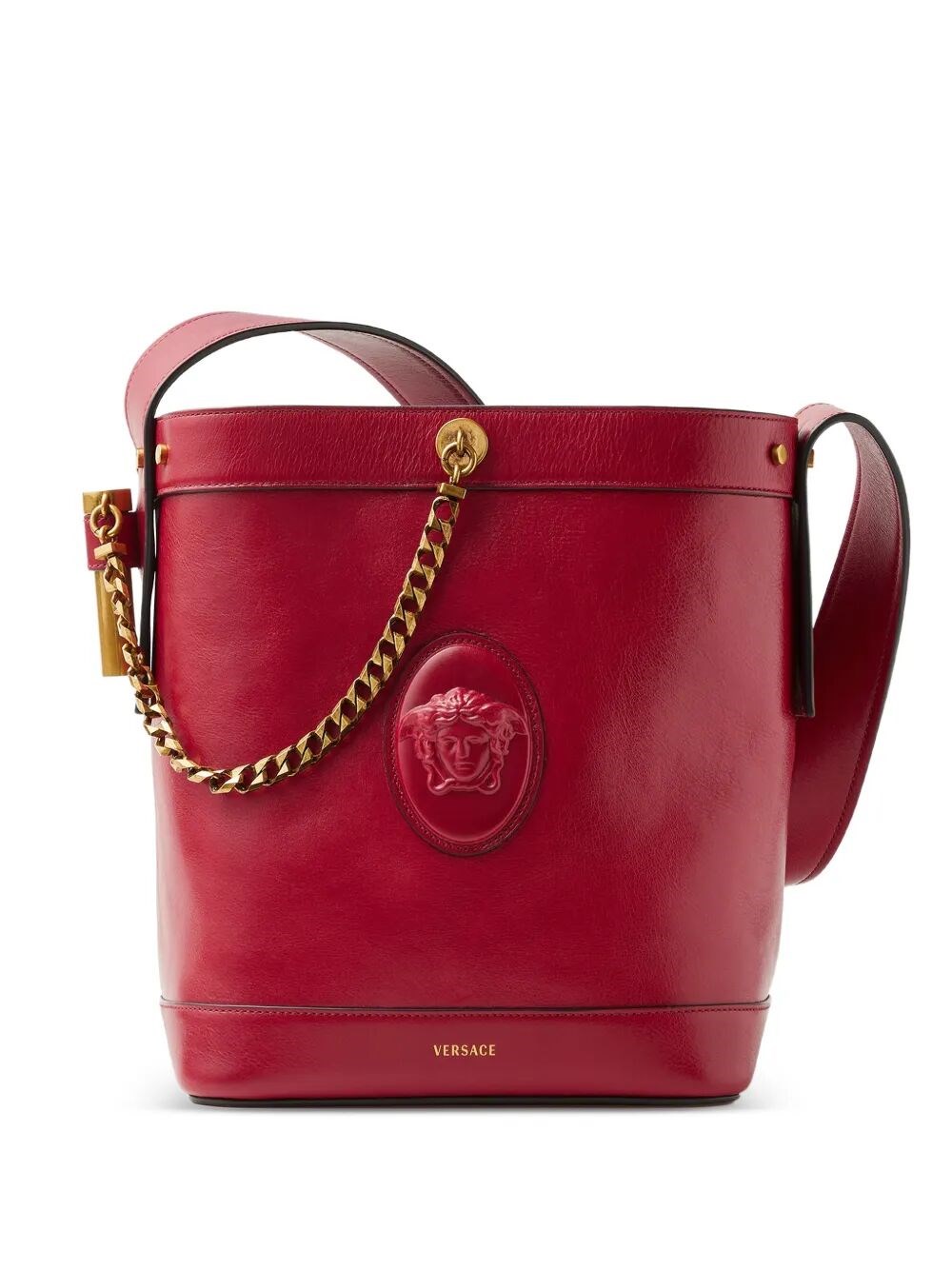 VERSACE Small Bucket Calf Leather Bag