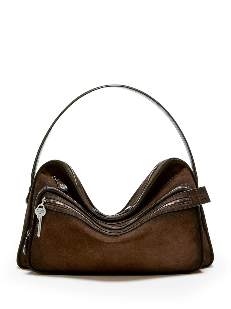 Acne Studios Camero Camera Suede Bag Dark Brown