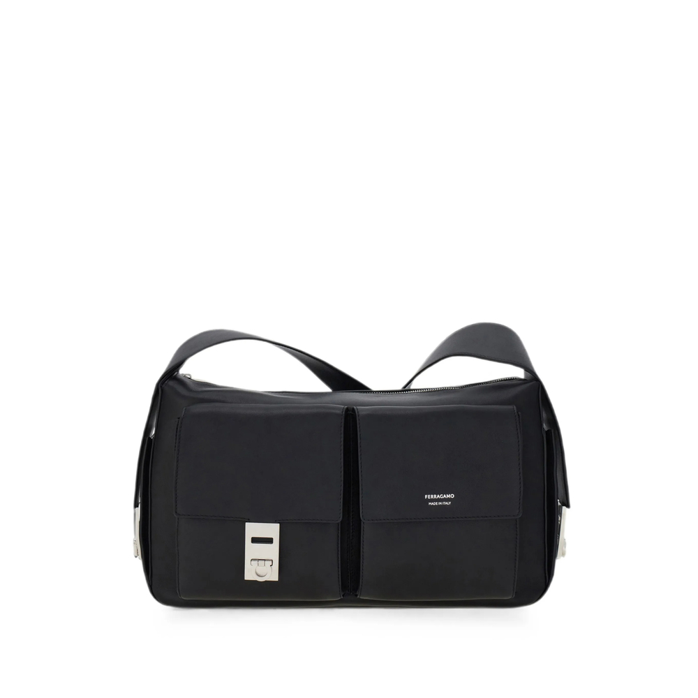 Ferragamo Utility Shoulder Bag With Hug Buckle (L)