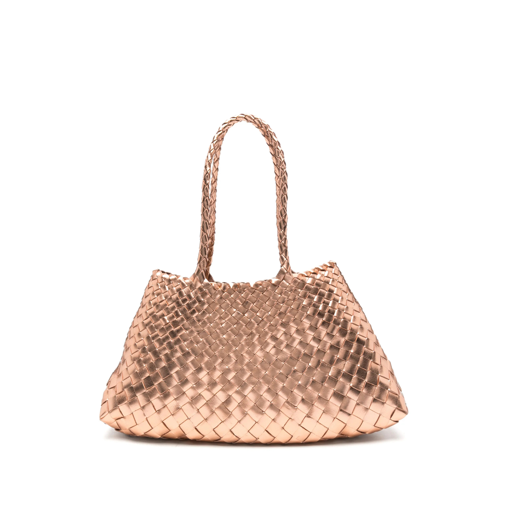 Dragon Diffusion Santa Croce Woven Metallic Leather Tote Bag