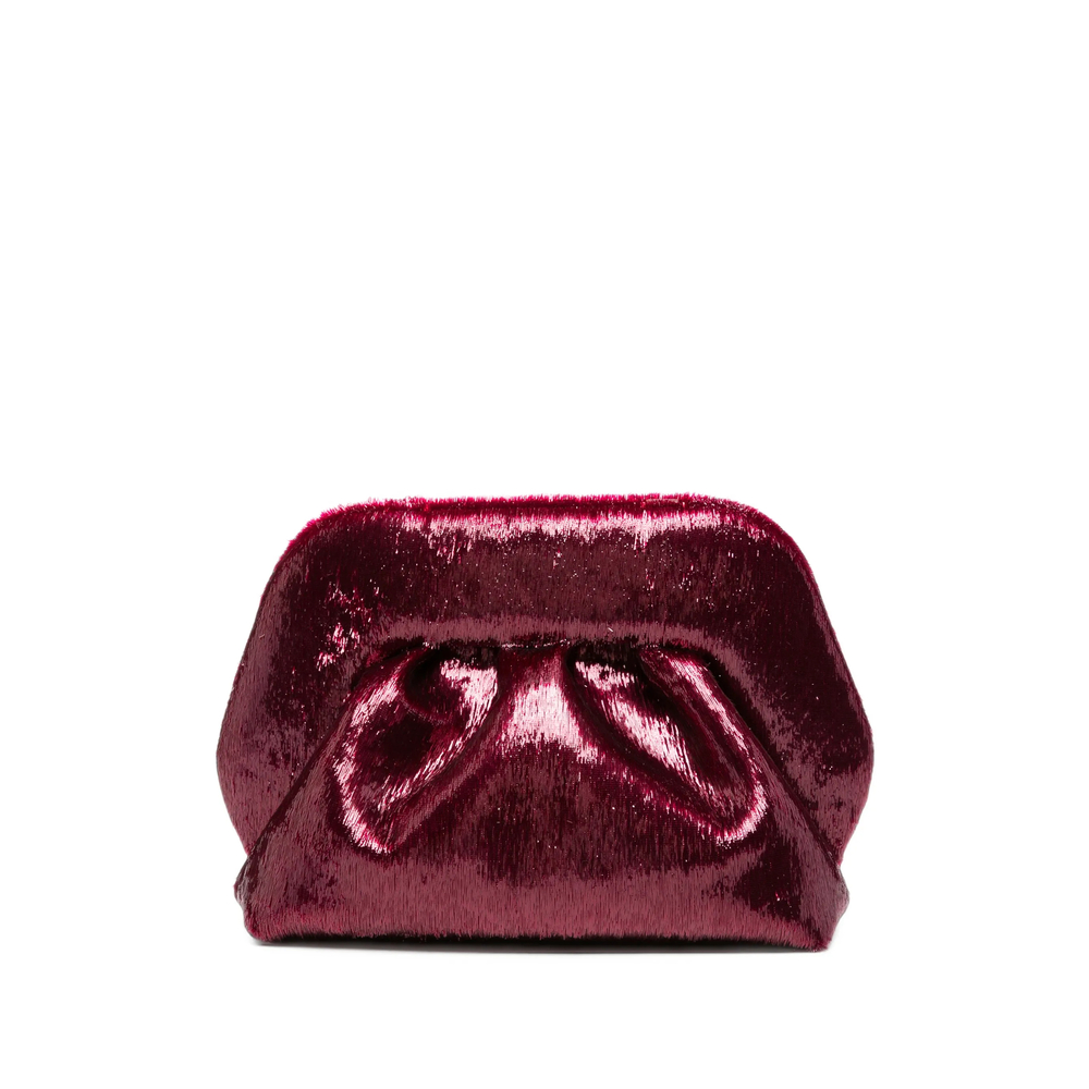 Themoirè Small Bios Metallic Pleated Clutch Bag