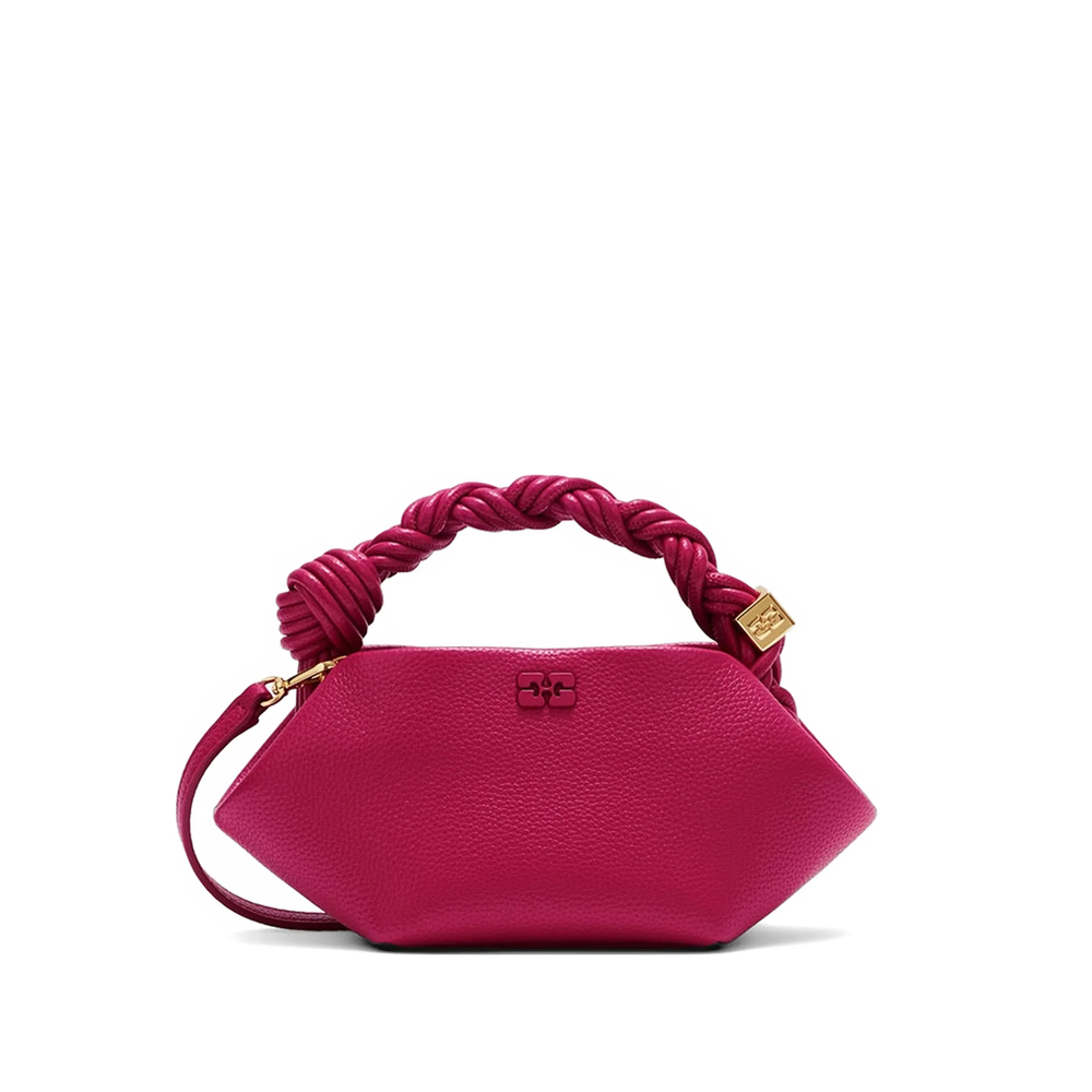 Ganni Small Bou Bag In Grained Red