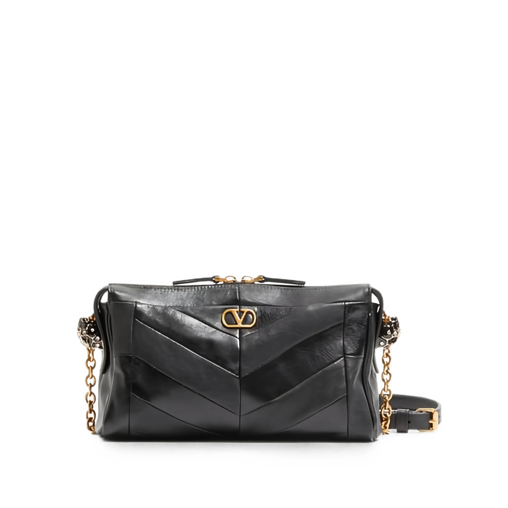 Valentino Garavani Panthea Small Shoulder Bag In Nappa-leather With A Chevron Pattern