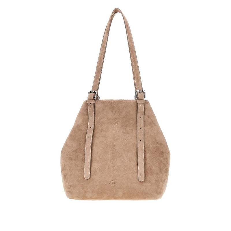 Borsa 'Galatea' media in pelle scamosciata
