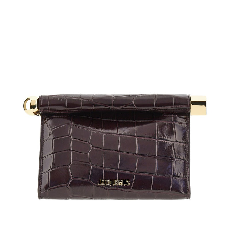 Pochette 'Rond Carré' in pelle stampa cocco